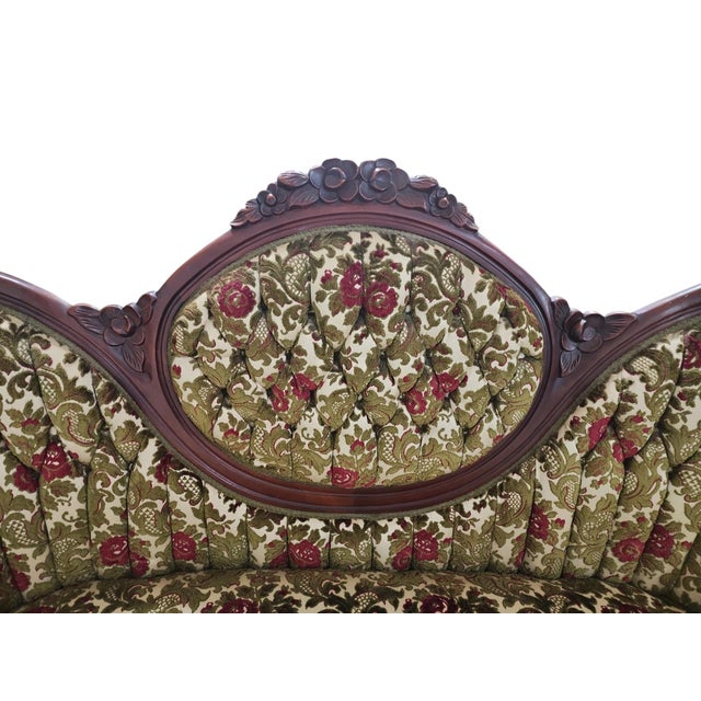 Vintage Kimball Victorian Reproduction Mahogany Sofa For Sale In Atlanta - Image 6 of 8