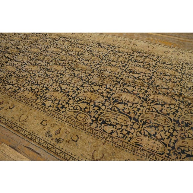 Wonderful Tan-Taupe Background Color With Lovely Paisely Pattern Antique Persian Moud Gallery Rug For Sale - Image 4 of 12