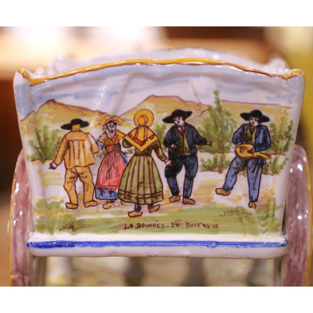 Early 20th Century French Quimper Faience Ox Cart Planter or Vide Poche For Sale - Image 11 of 13