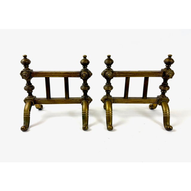 Antique Victorian Bronze Fire Dogs, 1800s, Set of 2, in Very Good conditions. Designed before 1890