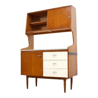 1950s Mid Century Tall Atomic Cabinet Hutch For Sale