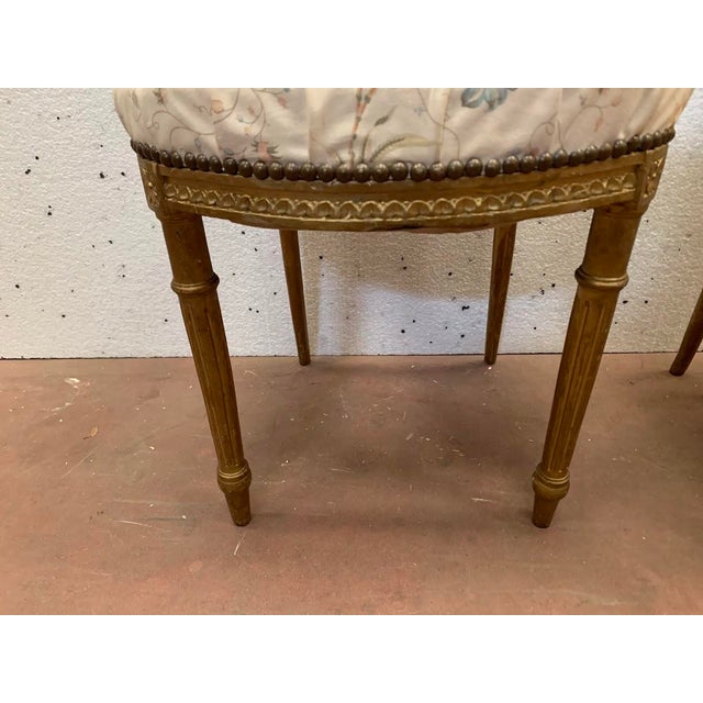 Wood Louis XVI Style Giltwood Chairs, 20th Century, Set of 2 For Sale - Image 7 of 9