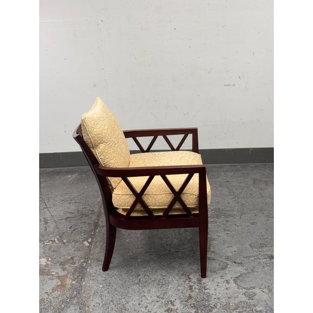 Baker Furniture Company Barbara Barry for Baker Furniture Double X Arm Chair For Sale - Image 4 of 12