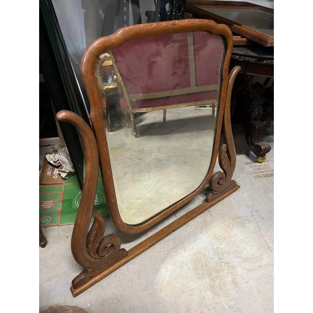 Up for consideration is this beautiful wooden table mirror. This piece would look lovely in your home and is great for the...