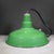 Vintage 18" Enameled Porcelain Green Industrial Pendant Lights c.1930-Set of 3 For Sale - Image 9 of 16