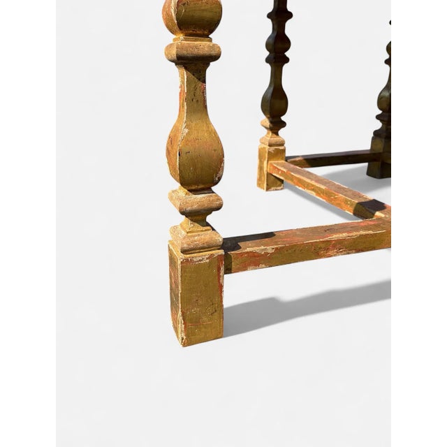 Wood 1960s Large 82" Round Italian Inlaid Rouge & Carrera Marble & Carved Gilt Wood Center Table Perfect for Hotel Lobby For Sale - Image 7 of 7