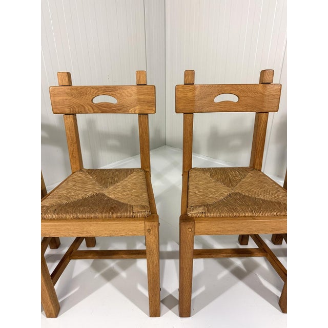 Rustic Blonde Oak Dining Chairs, 1960s, Set of 6 For Sale - Image 18 of 18