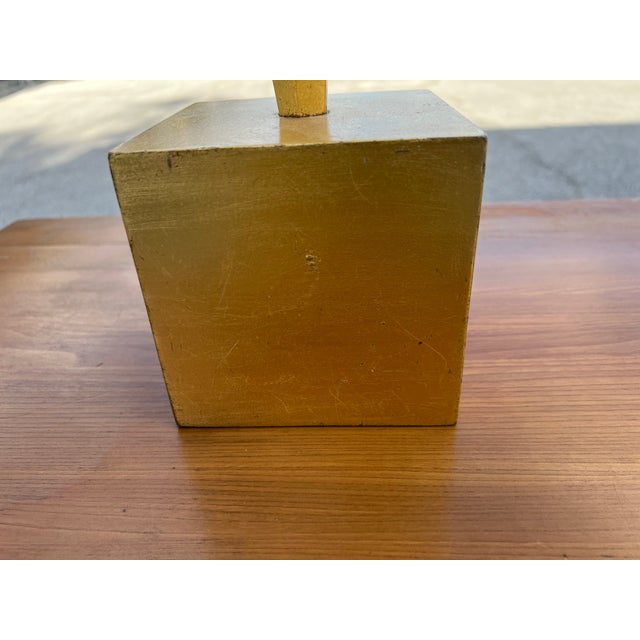 1960s Pair of 1960s Gold Leaf Art Deco Lamps For Sale - Image 5 of 9