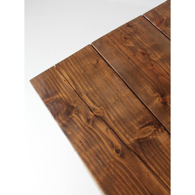 Vintage Dandux Industrial Laundry Cart With Wood Top For Sale - Image 4 of 18