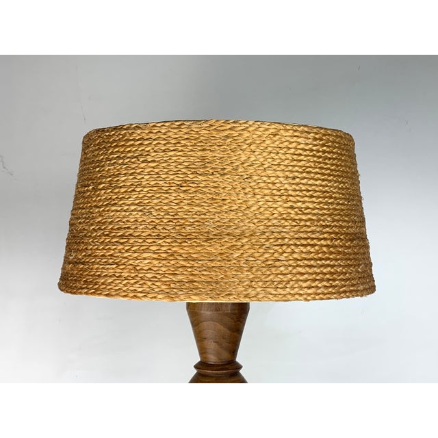 Charles Dudouyt Modern French Turned Wood Table Lamp by Charles Dudouyt, 1930s For Sale - Image 4 of 17
