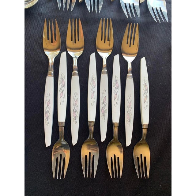 Metal 1960s Kaysons Lily of the Valley Stainless Golden Rhapsody Flatware Japan - 57 pcs For Sale - Image 7 of 12