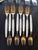 Metal 1960s Kaysons Lily of the Valley Stainless Golden Rhapsody Flatware Japan - 57 pcs For Sale - Image 7 of 12