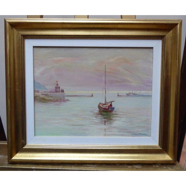 Oluf Olsen Tara, Leaving Port, 1981, Oil Painting on Canvas, Framed For Sale - Image 12 of 14