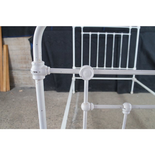 Antique Victorian French Country Farmhouse Cast Iron Twin Bed Boho Chic For Sale - Image 9 of 10