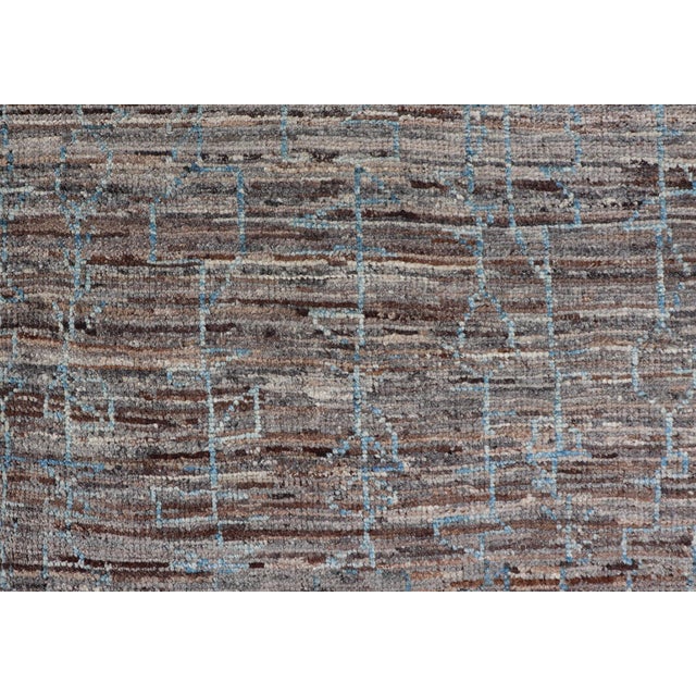 Textile Modern Hand-Knotted Tribal Rug in Wool With All-Over Sub-Geometric Design 8'8 X 9'10 For Sale - Image 7 of 12