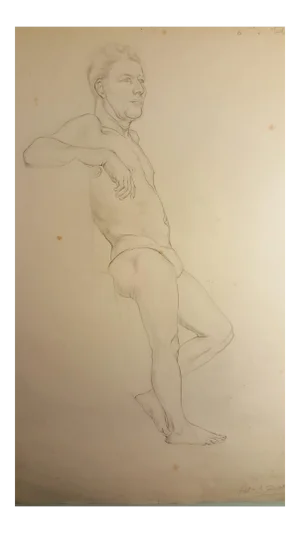 Pencil Drawing Of Nude Male By Eileen Churm