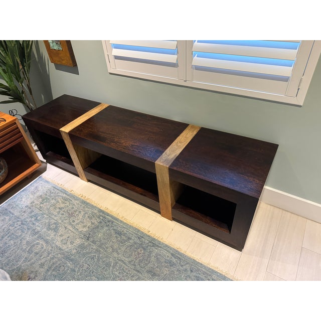 Interlude Home Mahogany and Oak Console Table/Tv Stand For Sale In Miami - Image 6 of 7