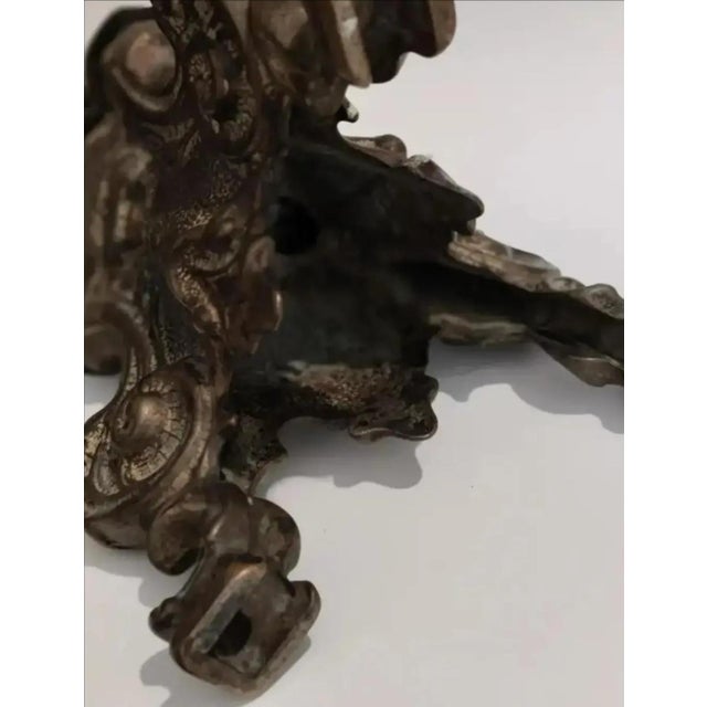 Bronze Vintage Bronze Altar Style Candle Holders- A Pair For Sale - Image 8 of 9