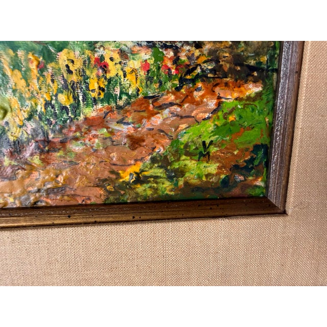 Virginia Morrisson “Spring at the Farm” Impressionist Landscape Oil on Canvas Painting, Framed For Sale - Image 10 of 12