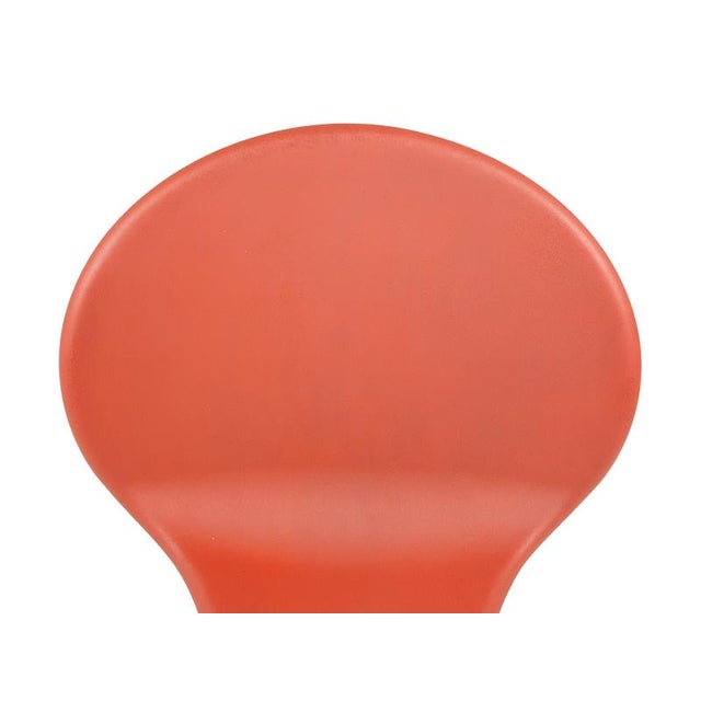 Italian Chrome-Plated Metal Base and Red Polyurethane Seating Chairs, 1990s, Set of 5 For Sale - Image 9 of 18