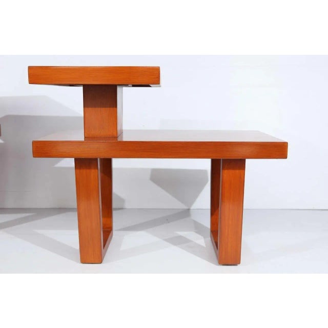 Wood Sleek Pair of Telephone Tables. u.s.a. 1950's. For Sale - Image 7 of 10