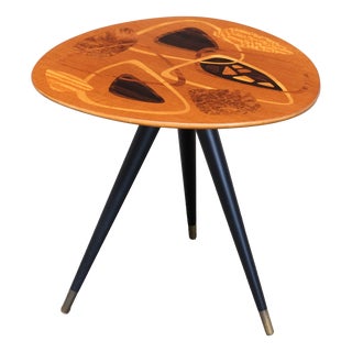 Swedish Modern Intarsia Side Table from H. Sundling Ab, Sweden, 1950s For Sale