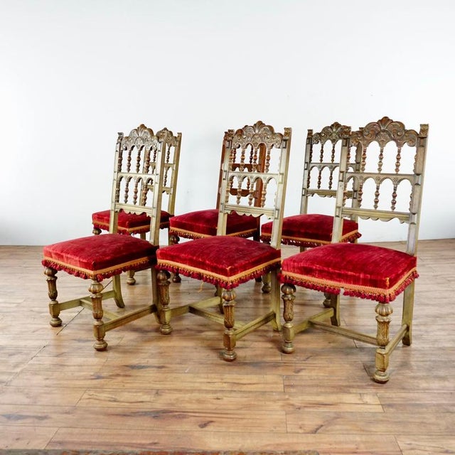 Vintage Spanish Style Carved Dining Chairs Set of 6 Chairish