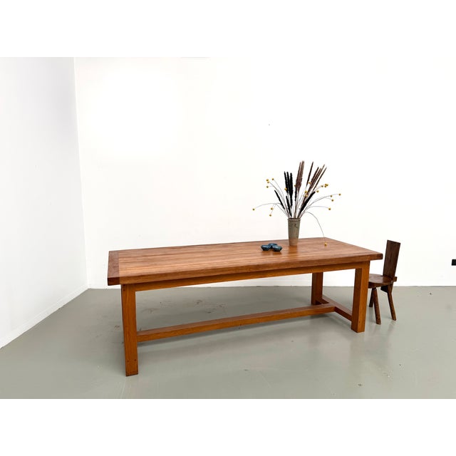 Modern Large Modern Farmhouse Table in Beech, 1970 For Sale - Image 3 of 18