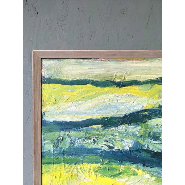 Mid-Century Modern Swedish "Waves" Vintage Abstract Oil Painting, Framed For Sale - Image 6 of 13