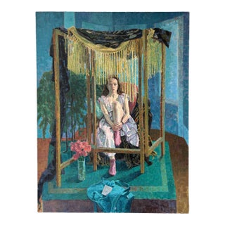 Large Contemporary Figurative Painting of Young Woman Robert Finch For Sale