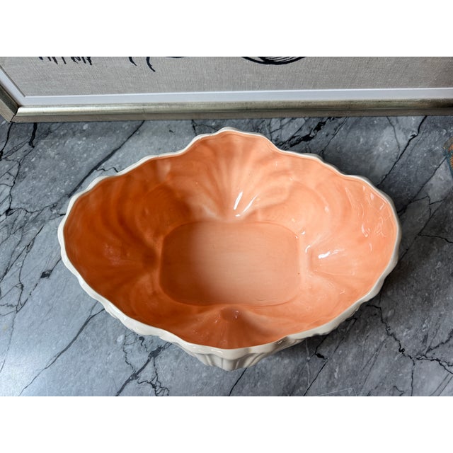 Ceramic Vintage Hand Cast Scallop Shell Cachepot For Sale - Image 7 of 9