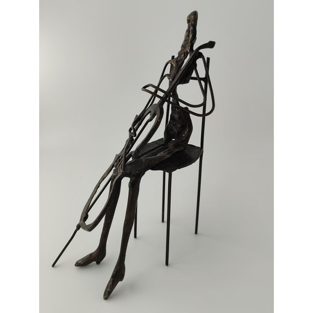 Sculpture of a Cellist, 1950s, Metal, in Very Good conditions. Designed 1950 to 1959