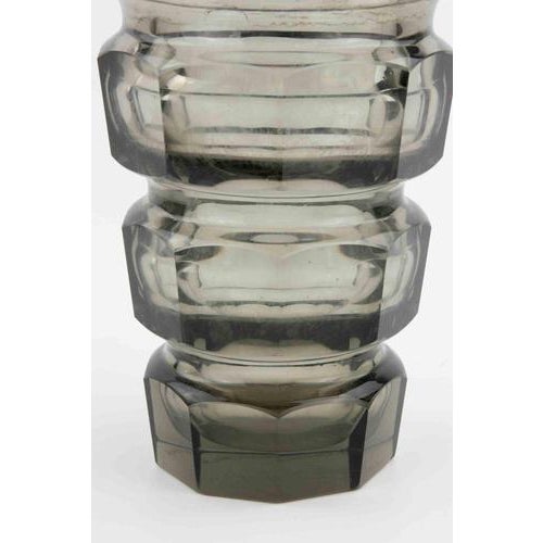 Art Deco Glass Vase attributed to Josef Hoffman for Moser, 1930s For Sale - Image 3 of 5