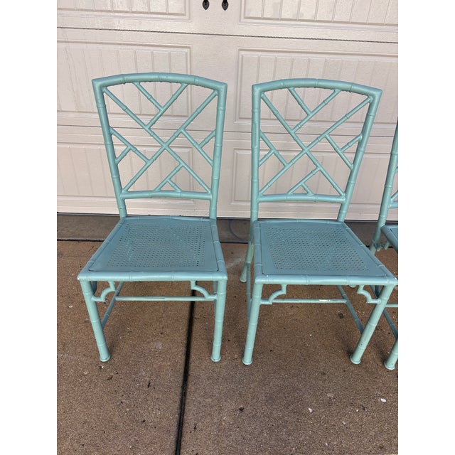 Vintage Chinoiserie Patio Dining Chairs by Meadowcraft For Sale In Chicago - Image 6 of 12
