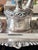 Set of 4, Antique silverplate inkwell stand with crystal diamond cut inkwells // pen and ink // desk accessory // silver on copper For Sale - Image 14 of 15