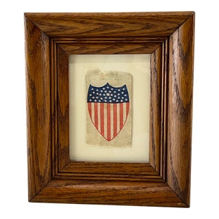 38 Star Ribbon Shield in Antique Frame For Sale