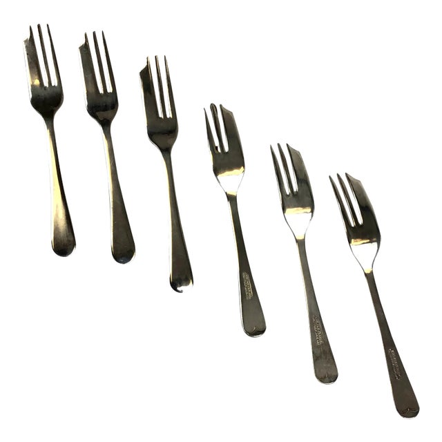 Vintage Sheffield England Silver Plated Cocktail Forks - Set of 6 For Sale
