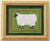 Sheep Minimalism Folk Art Americana English Traditional White Green Original Oil Painting Cleo Plowden For Sale - Image 6 of 7