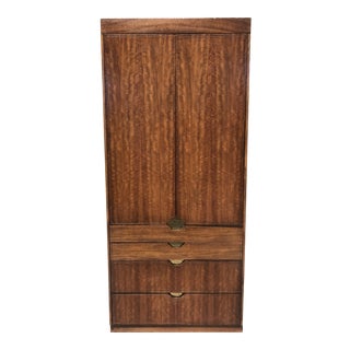 Walnut and Gold Gilted Armoire by Baker Furniture For Sale