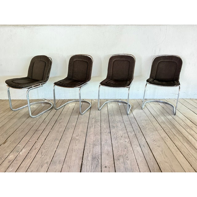 Maroon Vintage Dining Room Chairs attributed to Gastone Rinaldi, Italy, 1970s, Set of 4 For Sale - Image 8 of 18