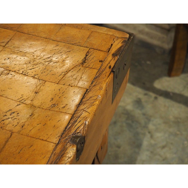 Antique French Kitchen Butcher Block Table With Drawer, Circa 1880 For Sale - Image 9 of 18