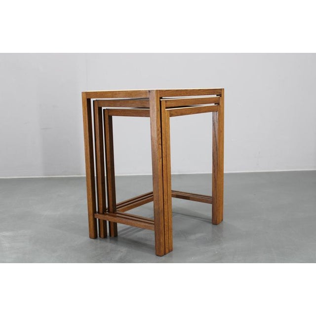 Art Deco Nesting Tables with Opaxy Glass Top, 1940s, Set of 3 For Sale - Image 13 of 15