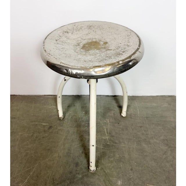 Mid-Century Modern Vintage Industrial Iron Stool, 1960s For Sale - Image 3 of 16
