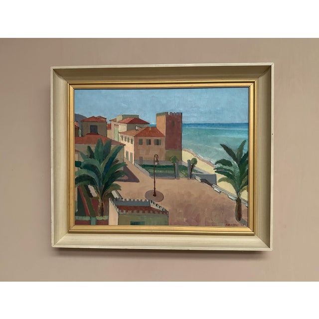 Original oil on canvas – “motif from italy” by k. Berthel – signed & dated 1949 – vintage & framed – 73 × 61 cm (28.7" ×...