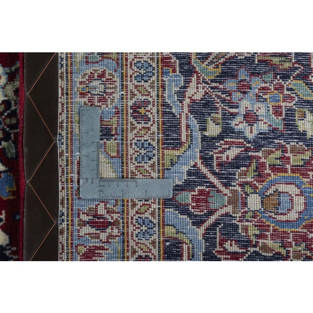 Hand-Knotted Cork Wool Kashan Rug with Medallion Design, 2000s For Sale - Image 12 of 13