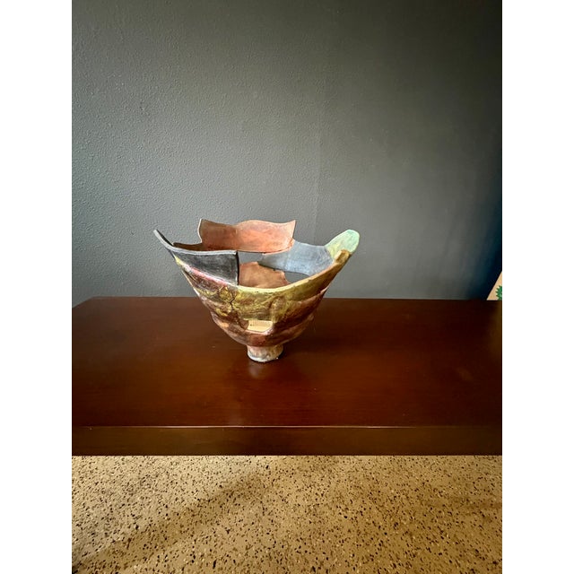 Sculpture Materials Raku Fired Decorative Bowl by Aron Frogge For Sale - Image 7 of 9
