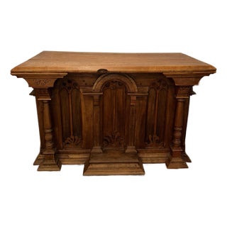 Early 20th Century Wooden Architectural Salvage Church Altar Counter Table For Sale