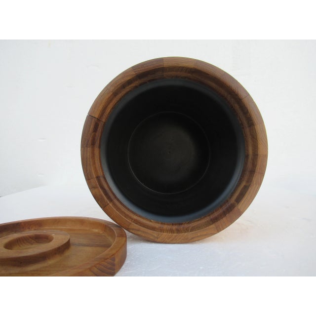 Wood Vintage Mid-Century Modern Jens Quistgaard(Designer) Danish Teak Ice Bucket, for Dansk International(Mfr.) For Sale - Image 7 of 13