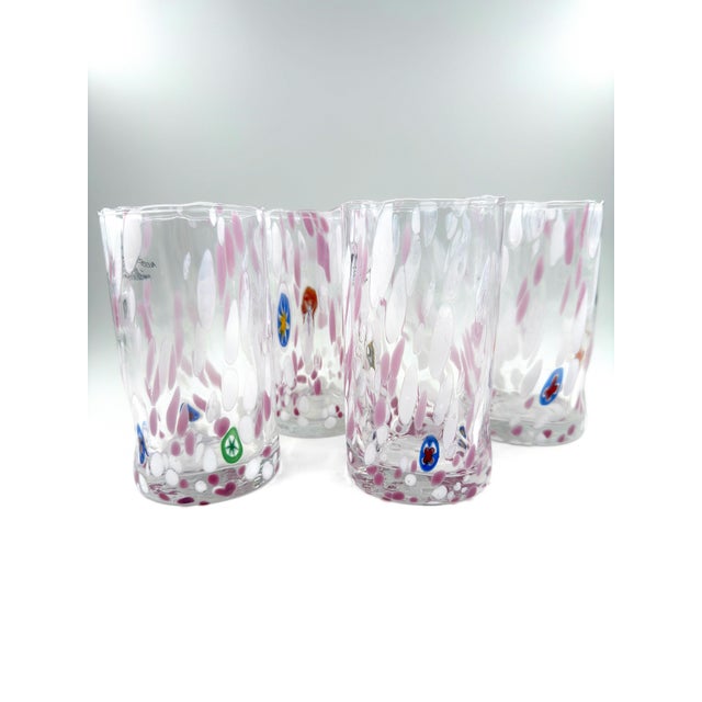 Contemporary Hand Blown Alessandro Coppola Murano Art Glass Tumblers Handcrafted in Italy - Set of 4 For Sale - Image 3 of 13