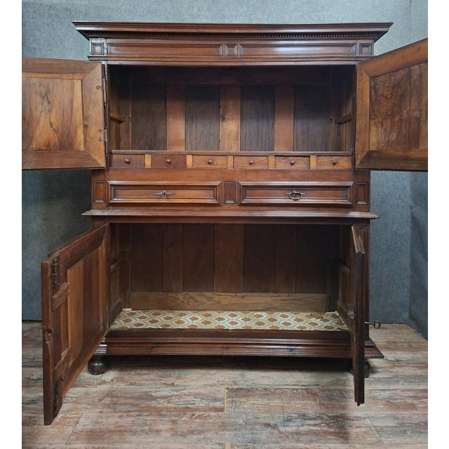 17th Century Louis XIII Two-Part Walnut Buffet For Sale - Image 9 of 12